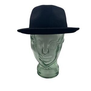 Christian Siriano NY Black Wool Fedora / Heisenberg Style Wool Felt Hat
